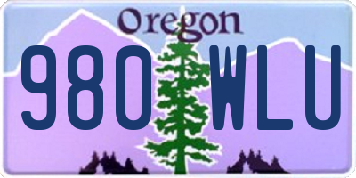 OR license plate 980WLU