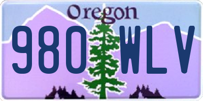 OR license plate 980WLV
