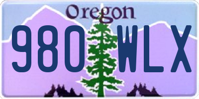 OR license plate 980WLX