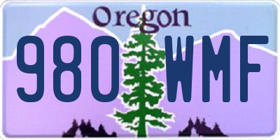 OR license plate 980WMF