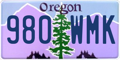 OR license plate 980WMK