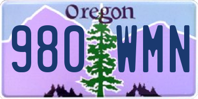 OR license plate 980WMN