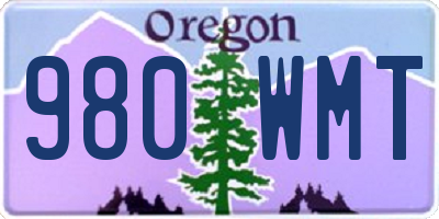 OR license plate 980WMT