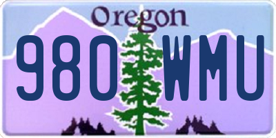 OR license plate 980WMU