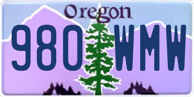 OR license plate 980WMW