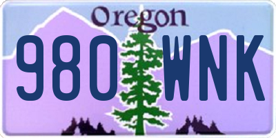 OR license plate 980WNK