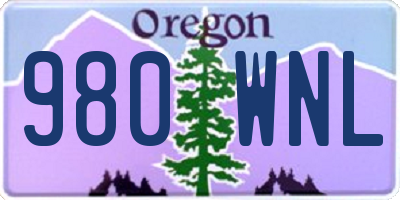 OR license plate 980WNL