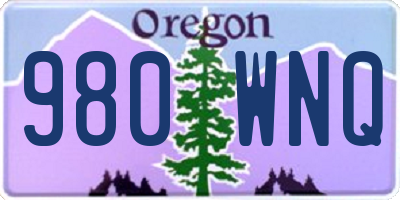 OR license plate 980WNQ