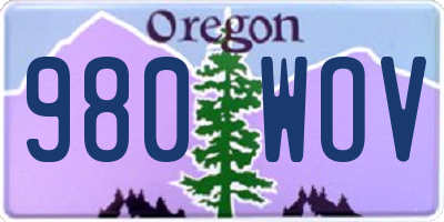 OR license plate 980WOV