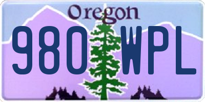 OR license plate 980WPL