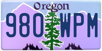 OR license plate 980WPM