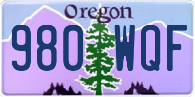 OR license plate 980WQF