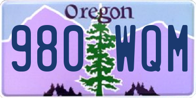 OR license plate 980WQM