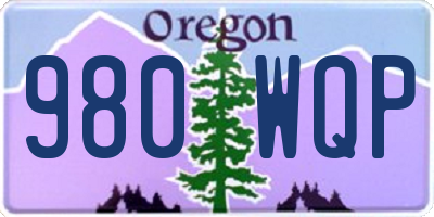 OR license plate 980WQP