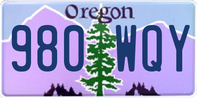 OR license plate 980WQY