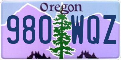 OR license plate 980WQZ