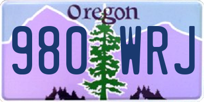 OR license plate 980WRJ