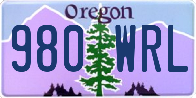 OR license plate 980WRL