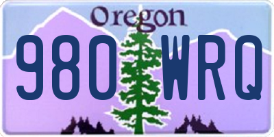 OR license plate 980WRQ