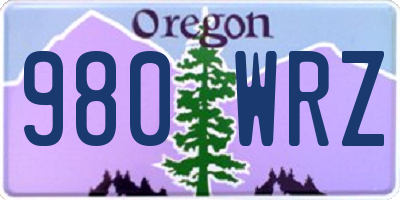 OR license plate 980WRZ