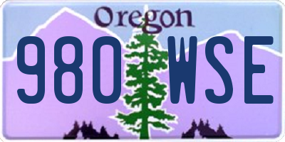 OR license plate 980WSE