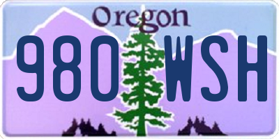 OR license plate 980WSH