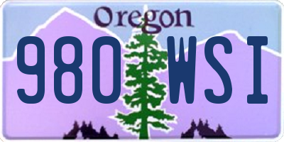OR license plate 980WSI