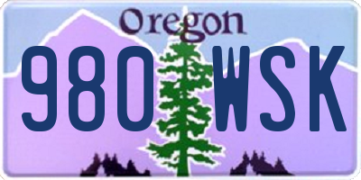 OR license plate 980WSK