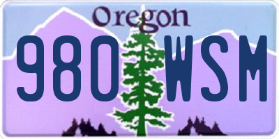 OR license plate 980WSM