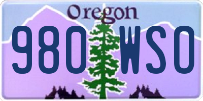 OR license plate 980WSO