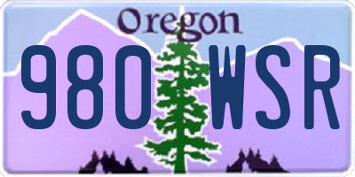 OR license plate 980WSR