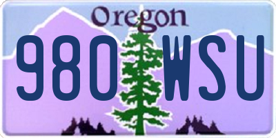 OR license plate 980WSU