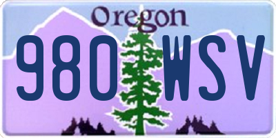 OR license plate 980WSV