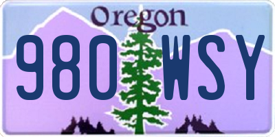 OR license plate 980WSY