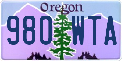 OR license plate 980WTA