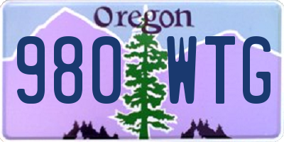 OR license plate 980WTG