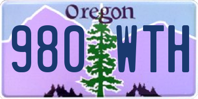 OR license plate 980WTH