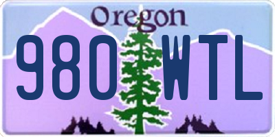 OR license plate 980WTL