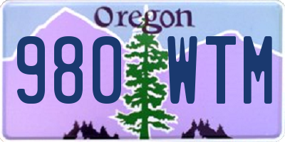 OR license plate 980WTM