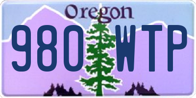 OR license plate 980WTP