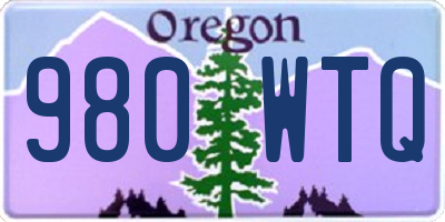 OR license plate 980WTQ