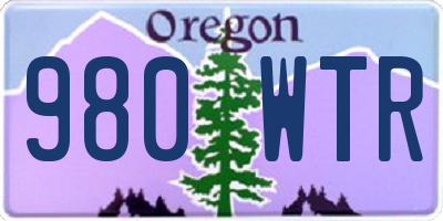 OR license plate 980WTR