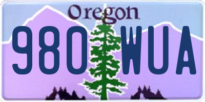OR license plate 980WUA