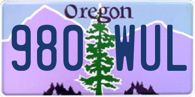 OR license plate 980WUL