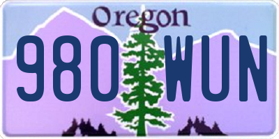 OR license plate 980WUN