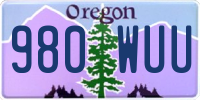 OR license plate 980WUU