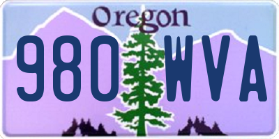 OR license plate 980WVA