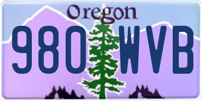 OR license plate 980WVB