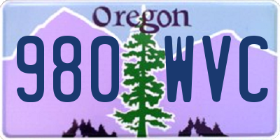 OR license plate 980WVC