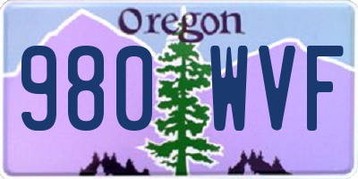 OR license plate 980WVF